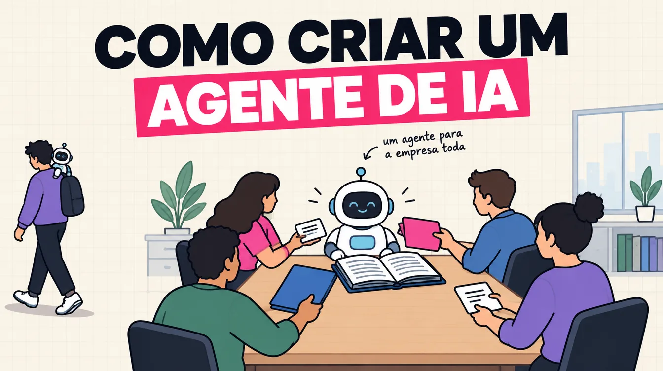 Robô na cabeceira de uma mesa recebe fichas de tarefa de vários colegas, enquanto um robozinho sai no ombro de uma pessoa só