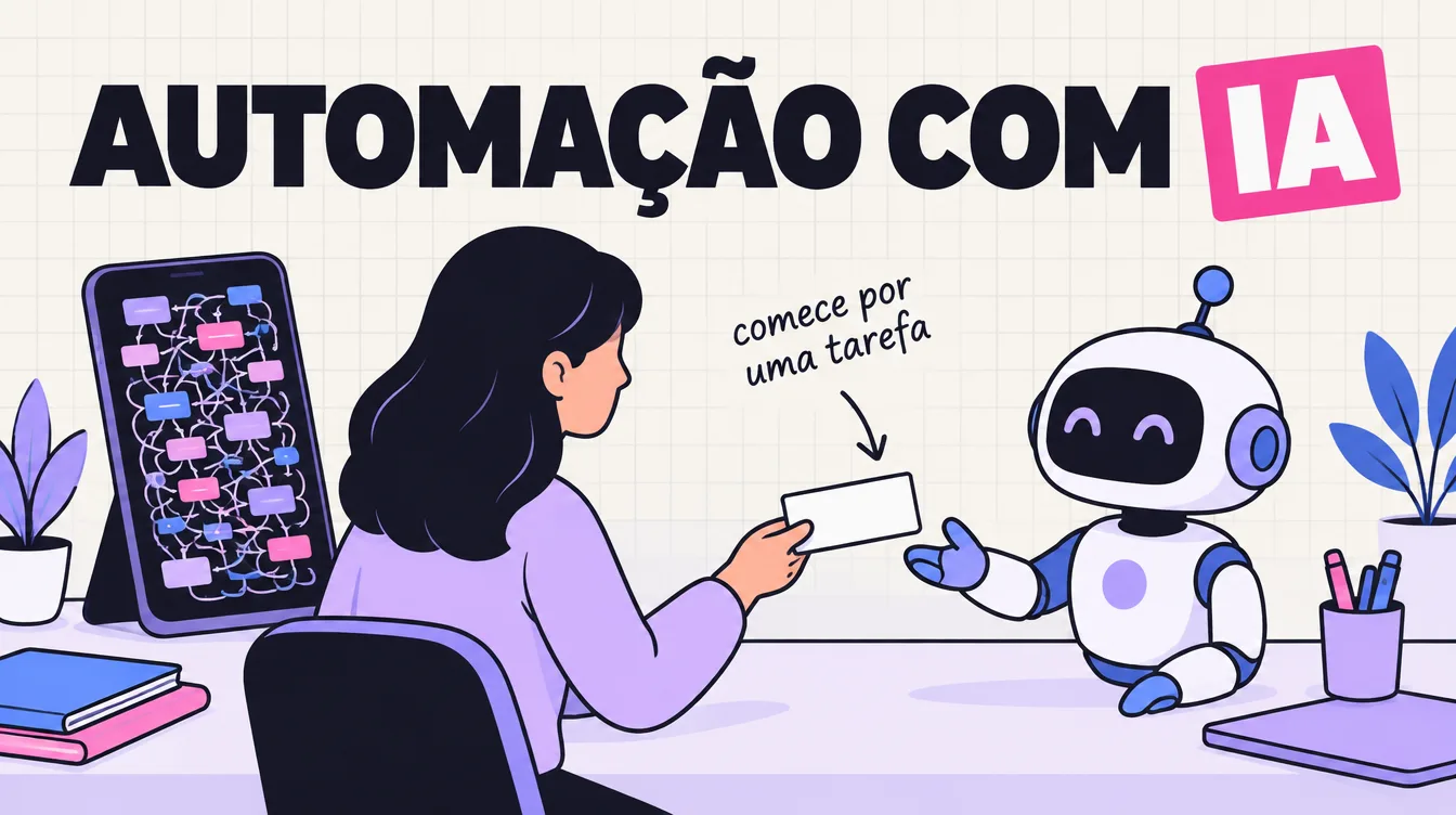 Tela com um fluxo enorme e emaranhado na mesa, enquanto uma pessoa entrega uma única ficha a um robô