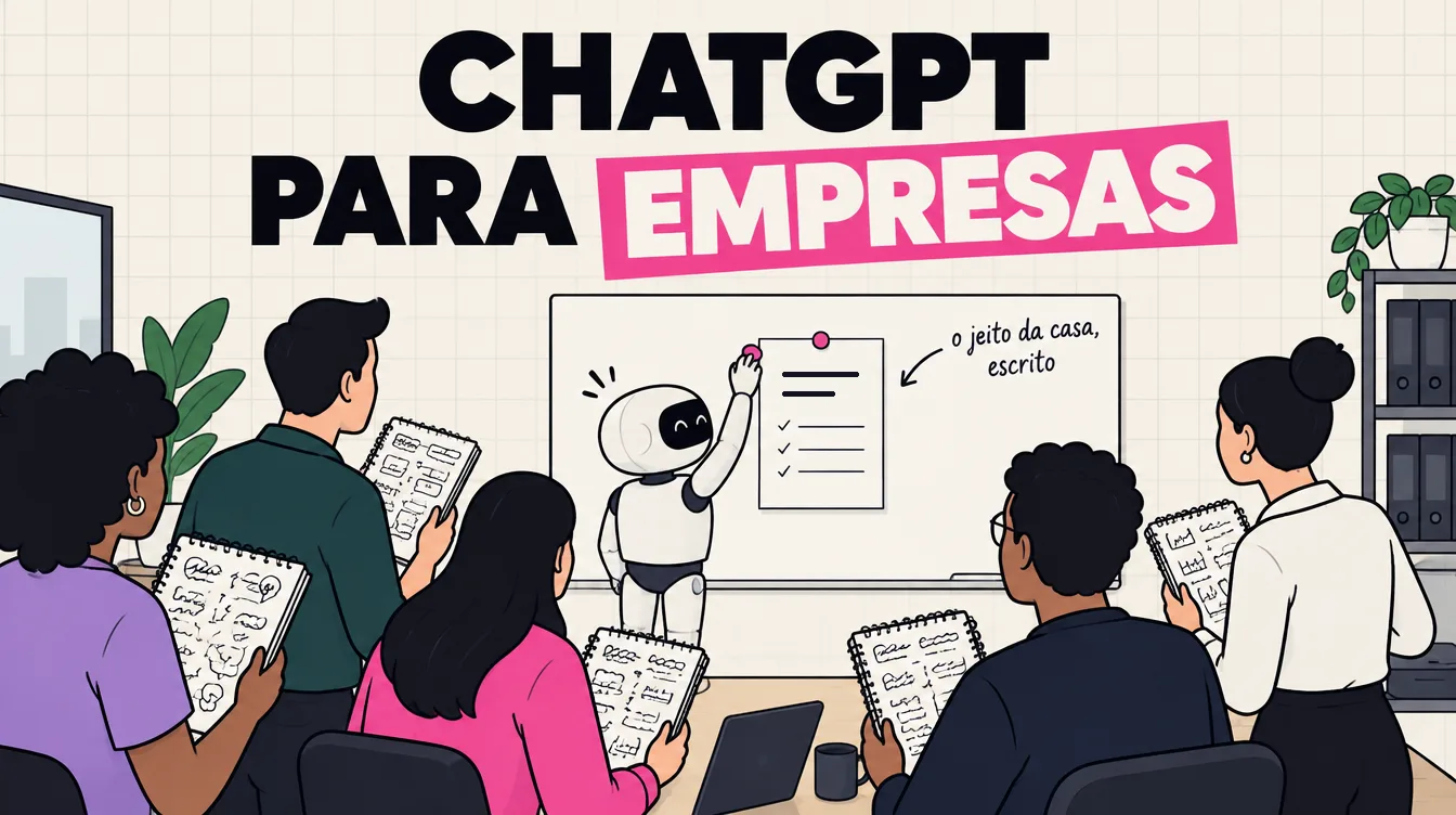 Robô prende uma única folha de instruções no quadro do escritório e os colegas, cada um com seu caderno, se viram para ler